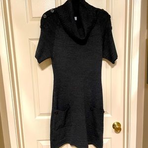 DRESS-Cowl neck dark gray knit dress-size M